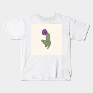 WOMAN PURPLE FLOWER Kids T-Shirt